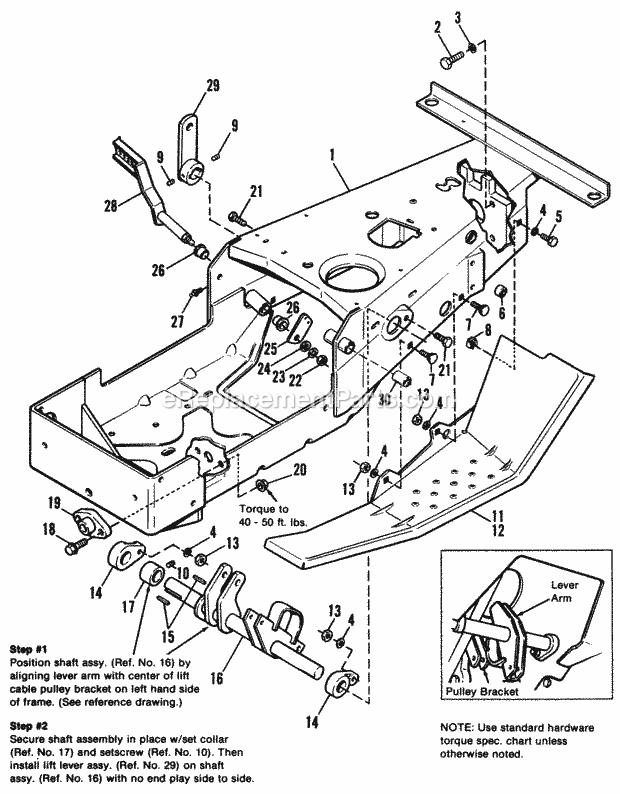 Simplicity 1692143 Sovereign 18Hp, Hydro Frame  Footrest Group Diagram