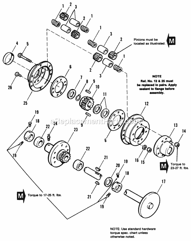 Simplicity 1692143 Sovereign 18Hp, Hydro Rear Axle  Differential Group Diagram