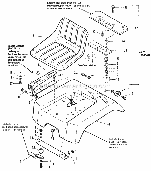 Simplicity 1692143 Sovereign 18Hp, Hydro Seat  Deck Group Diagram