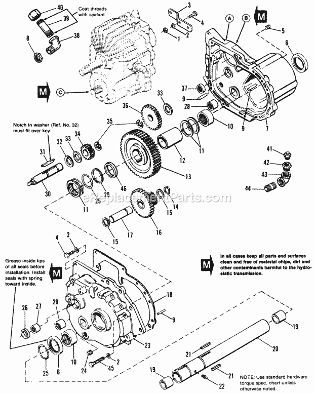 Simplicity 1692143 Sovereign 18Hp, Hydro Transmission Group Diagram