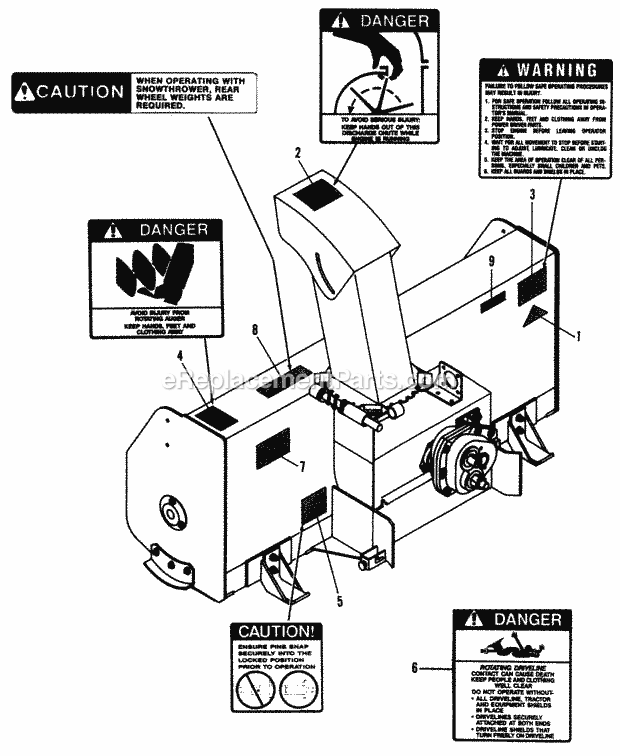 Simplicity 1692243 47 Inch Snow Thrower Attachment Page C Diagram