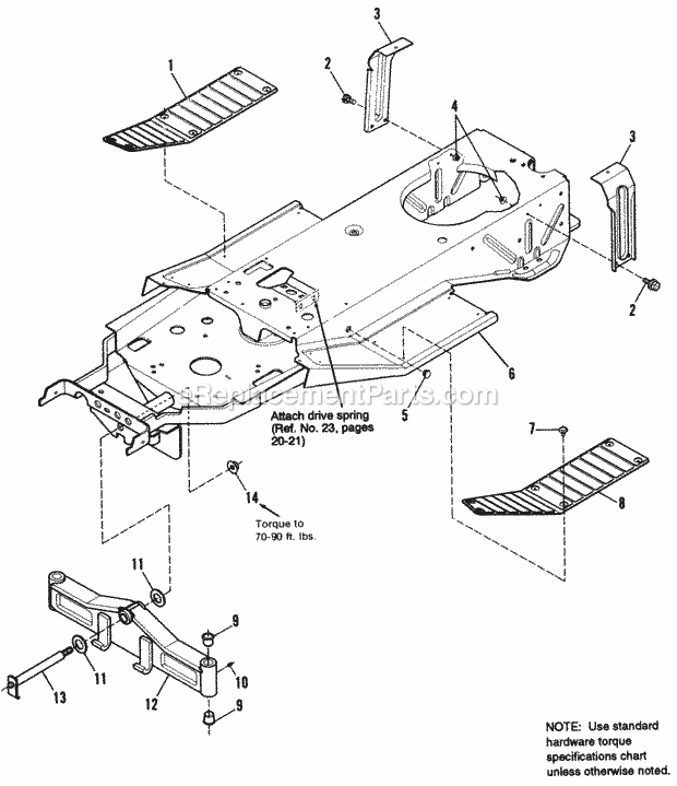 Simplicity 1692287 Broadmoor, 15Hp Gear Frame  Front Axle Group Diagram