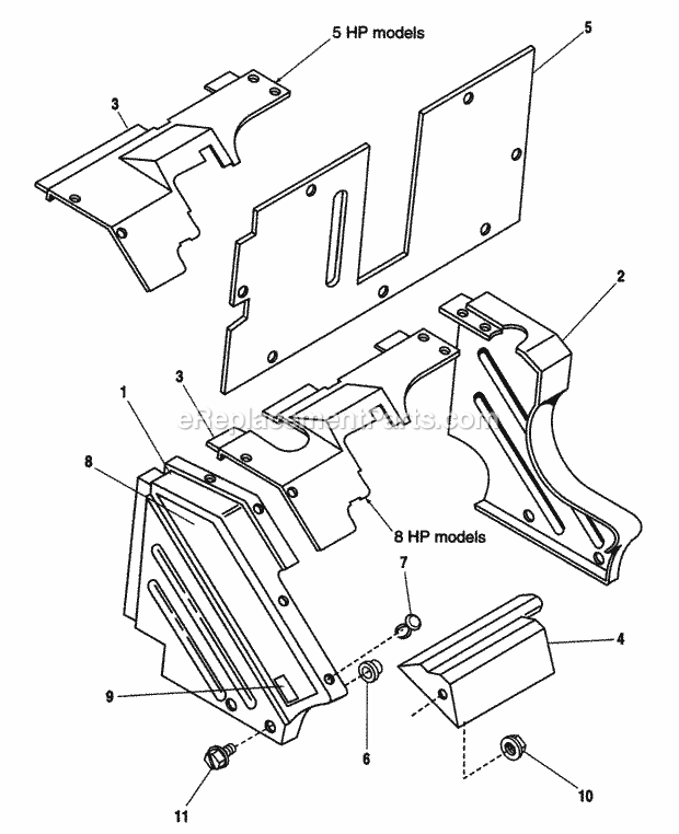 Simplicity 1692373 Chipper Vacuum 825, 8Hp Housing Group Diagram