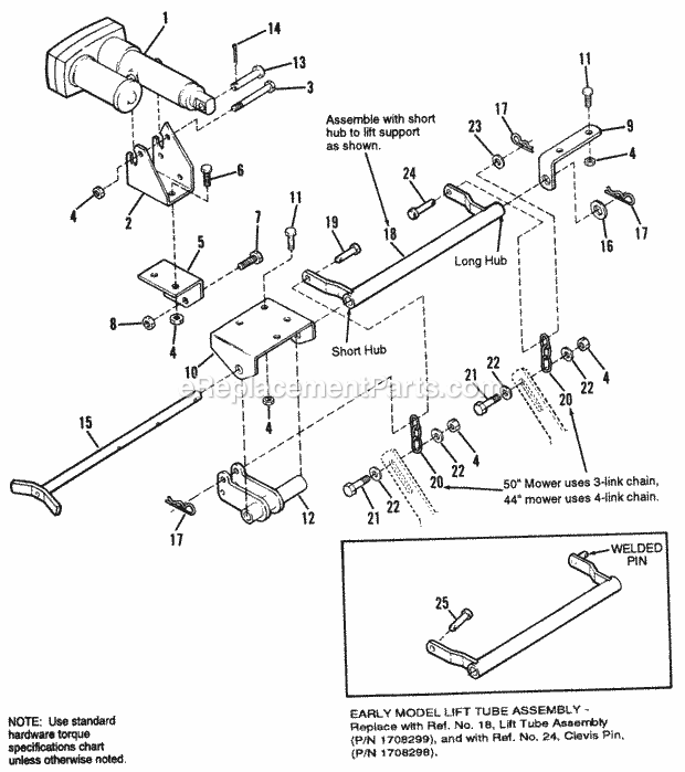 Simplicity 1692446 1716H, 16Hp Hydro Electric Lift Kit Mfg No 1692032 (Optional On Gear Models) Diagram