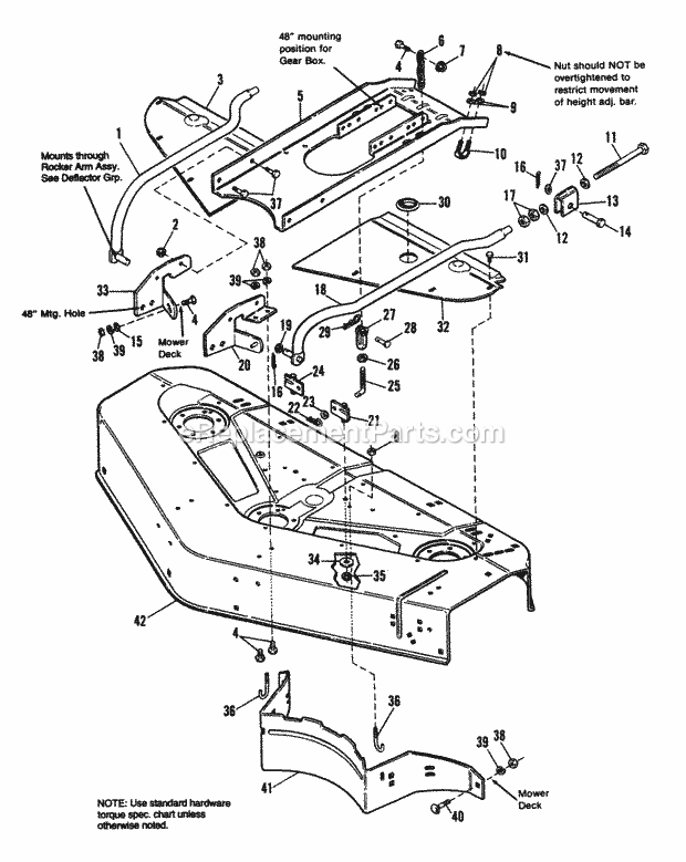 Simplicity 1692453 Sunstar, 20Hp Hydro And 48In M 48 Mower Housing  Cover Group Diagram
