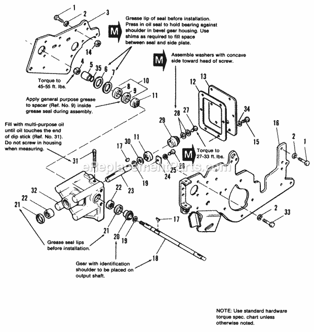 Simplicity 1692502 2818H, 18Hp Hydro And 48In Mow Bevel Gear  Side Plate Group Diagram
