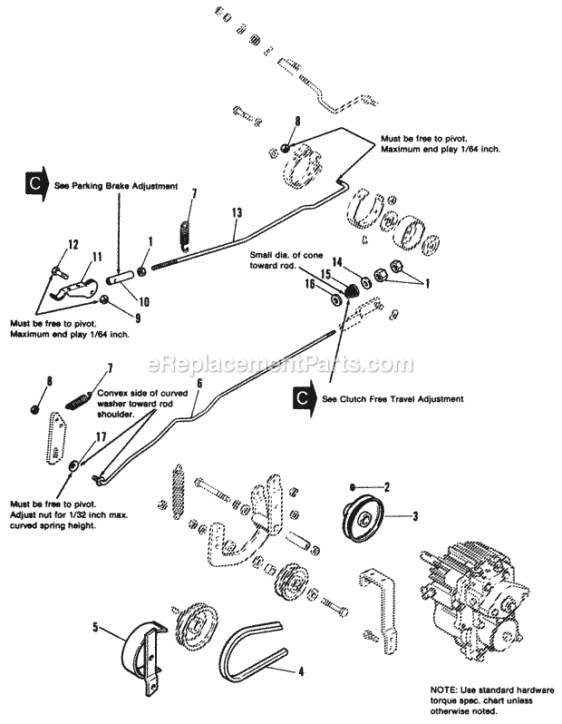Simplicity 1692503 2818H, 18Hp Hydro Clutch  Brake Control Group Diagram