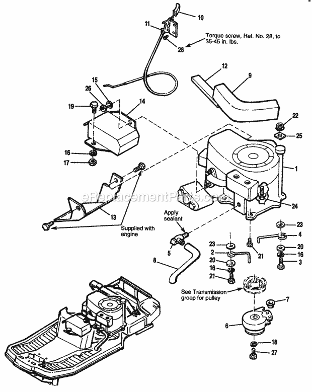 Simplicity 1692558 Coronet, 12.5Hp Hydro And 30In Engine Group - Electric Clutch (Pto)-12Hp Tecumseh Diagram