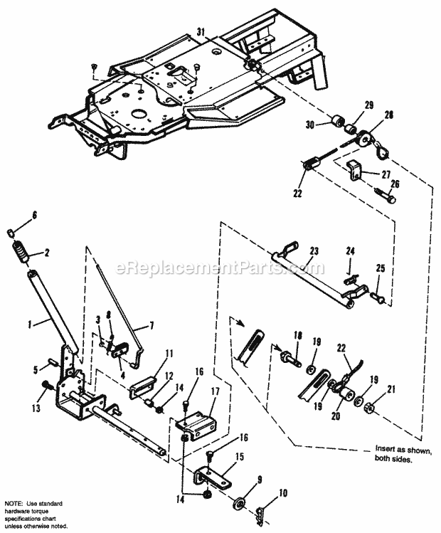 Simplicity 1692565 Landlord, 16Hp Gear Lift Lever Group - Hydro Model Diagram