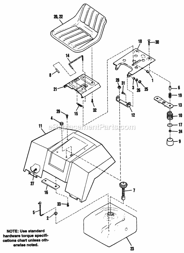 Simplicity 1692565 Landlord, 16Hp Gear Seat Deck  Fuel Tank Diagram