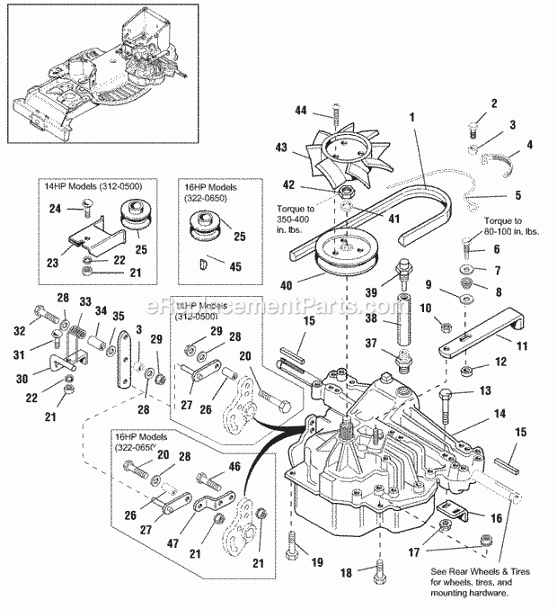 Simplicity 1692592 2514H, 14Hp Hydro And 38In Mow Drive  Belt Group Diagram