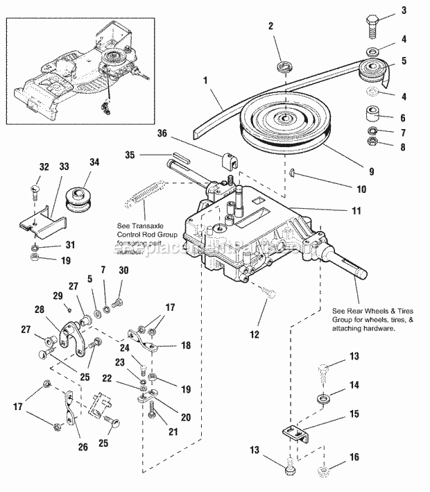 Simplicity 1692593 Regent, 14Hp Gear Drive and Belt Group Diagram