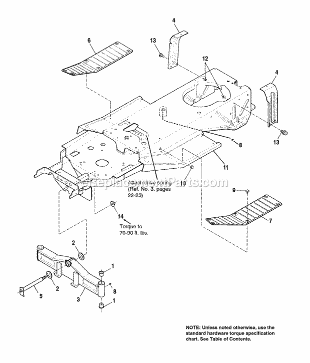 Simplicity 1692605 1614H, 14Hp Hydro Tractor Only Frame  Front Axle Diagram