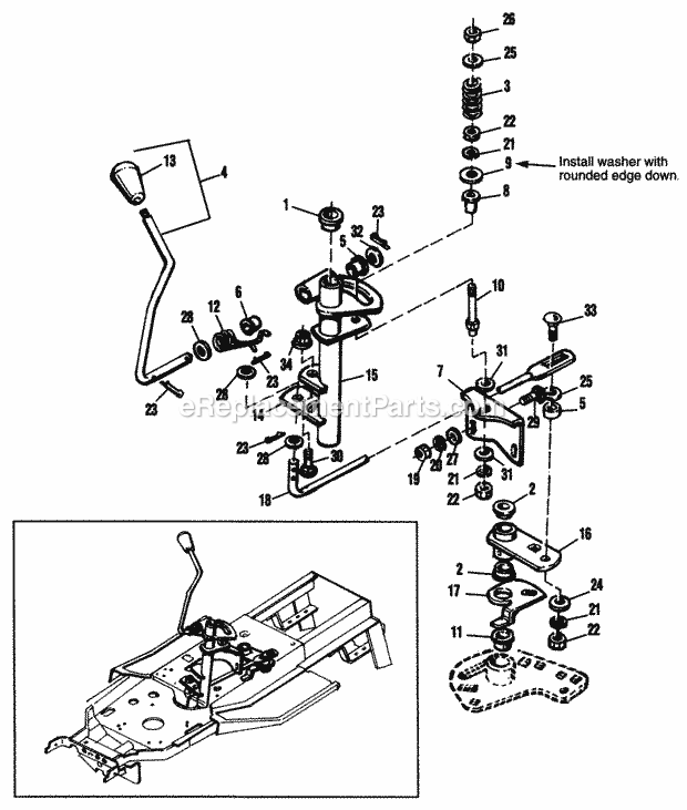 Simplicity 1692631 Landlord, 16Hp Hydro Shift Controls Diagram