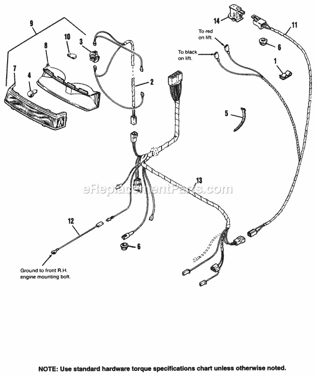Simplicity 1692633 1716H, 16Hp Hydro Electrical - Lower Harness Diagram