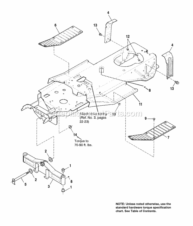 Simplicity 1692694 1614H, 14Hp V-Twin Hydro And 3 Frame  Front Axle Diagram