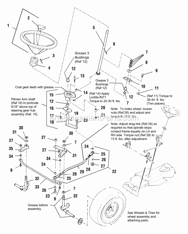 Simplicity 1692725 Landlord, 18Hp Hydro And 50In Steering Diagram