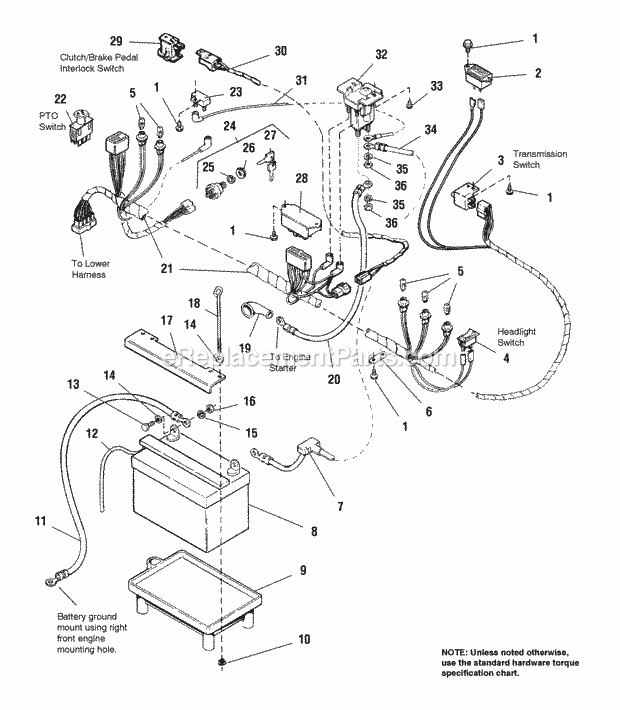 Simplicity 1692776 Broadmoor, 16Hp V-Twin Hydro Electrical - Main Harness Diagram