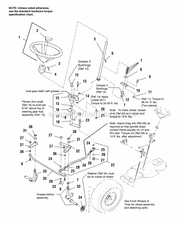 Simplicity 1692778 Broadmoor, 14Hp V-Twin Hydro ( Steering Diagram