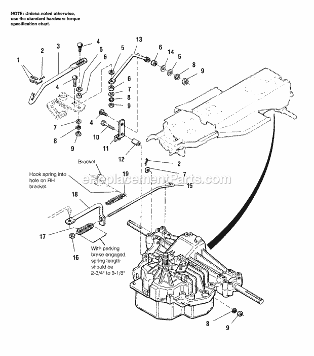 Simplicity 1692778 Broadmoor, 14Hp V-Twin Hydro ( Transmission - Control Rod Group Diagram