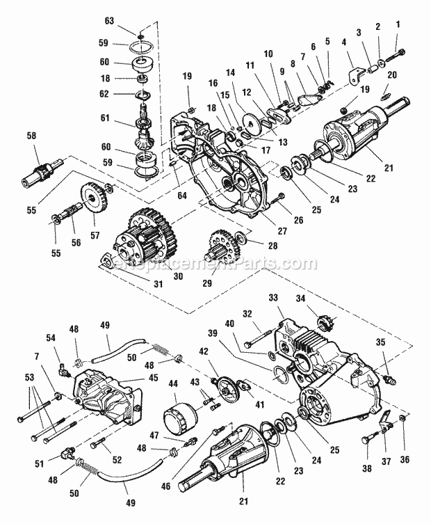 Simplicity 1692793 Landlord, 17Hp Lc Hydro And 50 Transmission Service Parts - Transaxle - Hydro Gear 216-3010L Ct Diagram