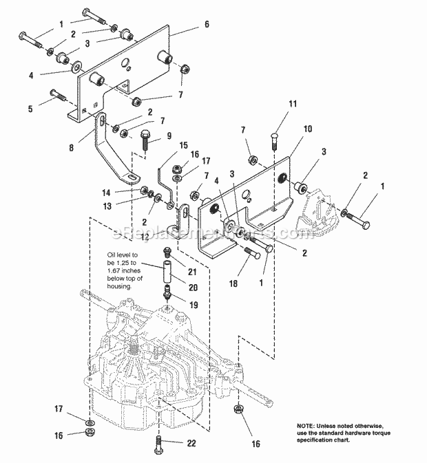 Simplicity 1692812 1615H, 15Hp Hydro And 38In Mow Transmission - Support  Mounting Group Diagram