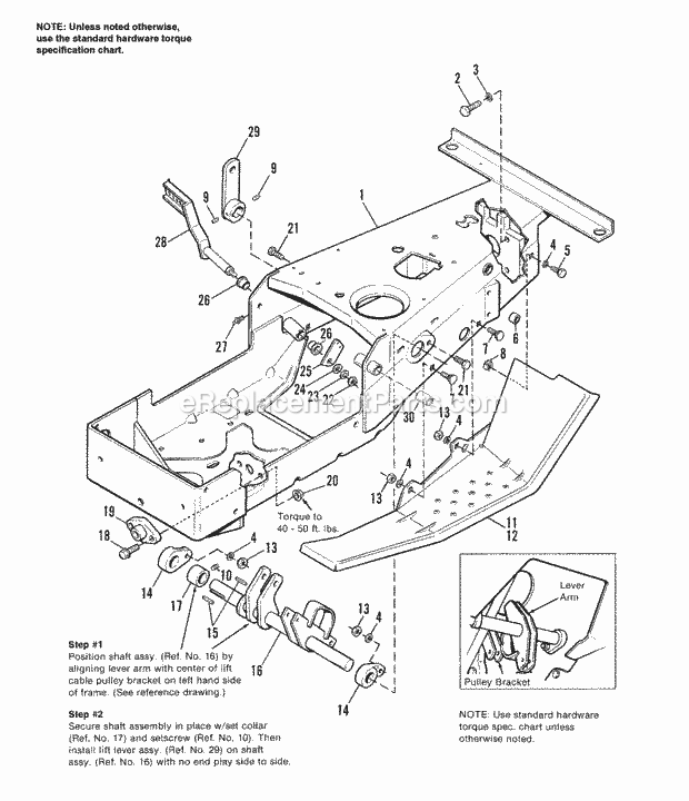 Simplicity 1692849 2818H, 18Hp Hydro Frame  Footrest Group Diagram