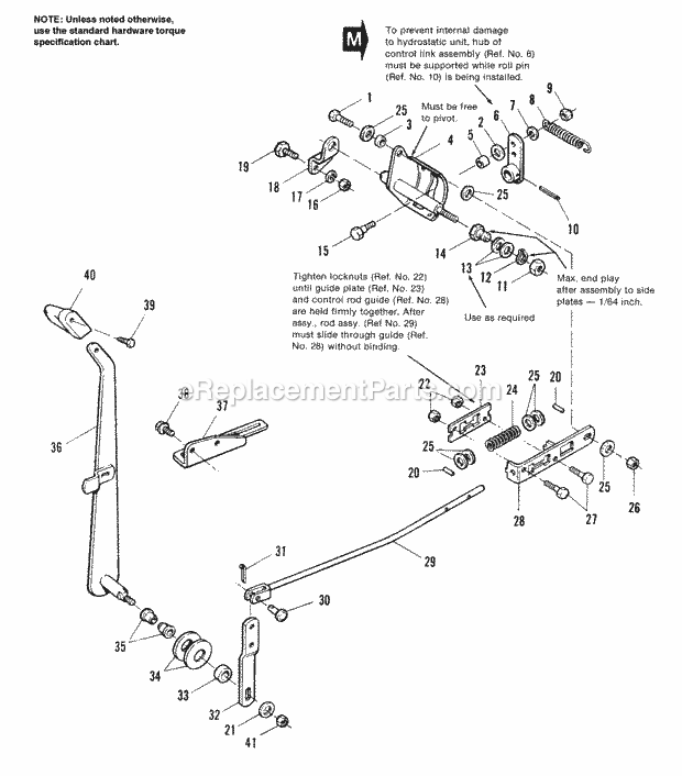 Simplicity 1692849 2818H, 18Hp Hydro Hydrostatic Control Group Diagram