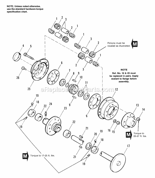 Simplicity 1692849 2818H, 18Hp Hydro Rear Axle  Differential Group Diagram