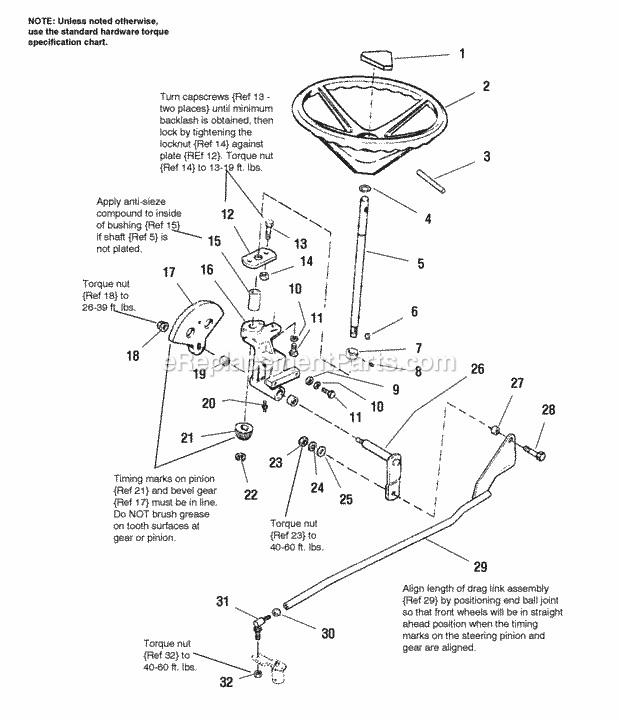 Simplicity 1692849 2818H, 18Hp Hydro Steering Group - Manual Diagram