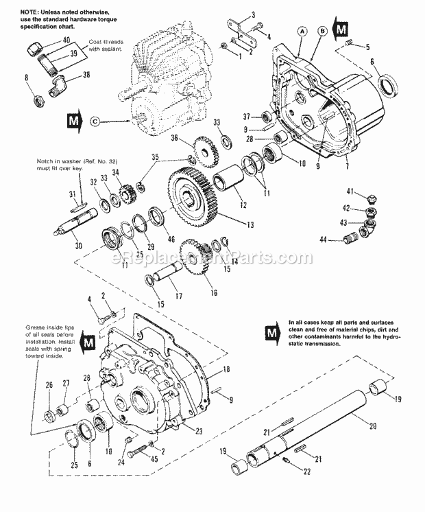 Simplicity 1692849 2818H, 18Hp Hydro Transmission Group Diagram