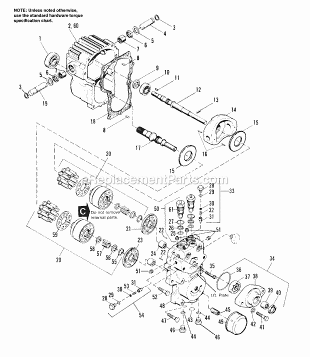Simplicity 1692850 2818H, 18Hp Hydro And 48In Mow Hydrostatic Pump Diagram