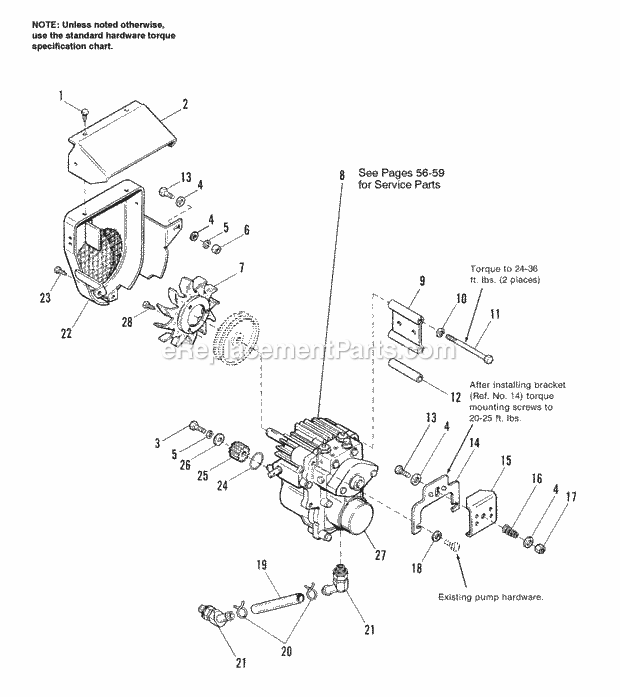 Simplicity 1692850 2818H, 18Hp Hydro And 48In Mow Hydrostatic Pump Group Diagram