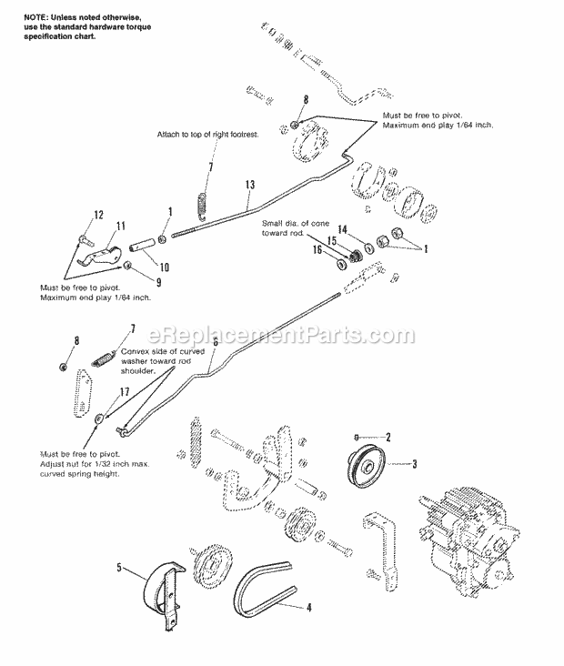 Simplicity 1692850 2818H, 18Hp Hydro And 48In Mow Clutch  Brake Control Group Diagram