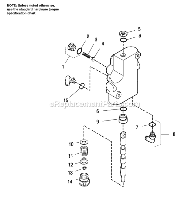 Simplicity 1692850 2818H, 18Hp Hydro And 48In Mow Control Valve Service Parts Diagram
