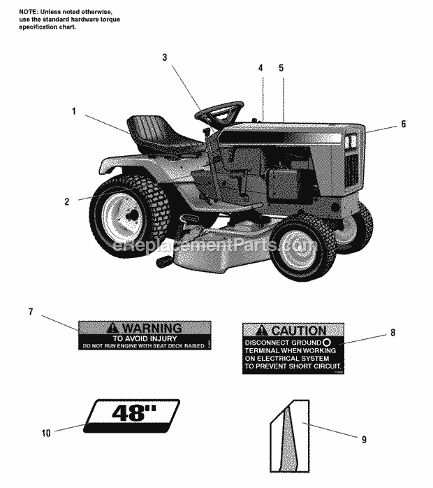 Simplicity 1692853 2818H, 18Hp Hydro Wps And 48In Decals - Safety  Common Diagram