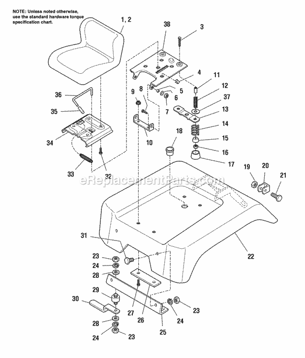 Simplicity 1692853 2818H, 18Hp Hydro Wps And 48In Seat  Deck Group - Early Models Diagram