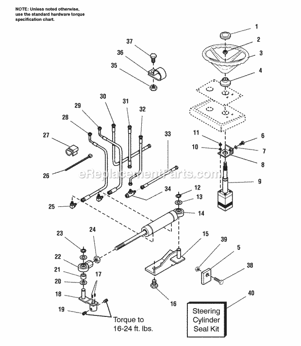 Simplicity 1692853 2818H, 18Hp Hydro Wps And 48In Steering Group - Power Diagram