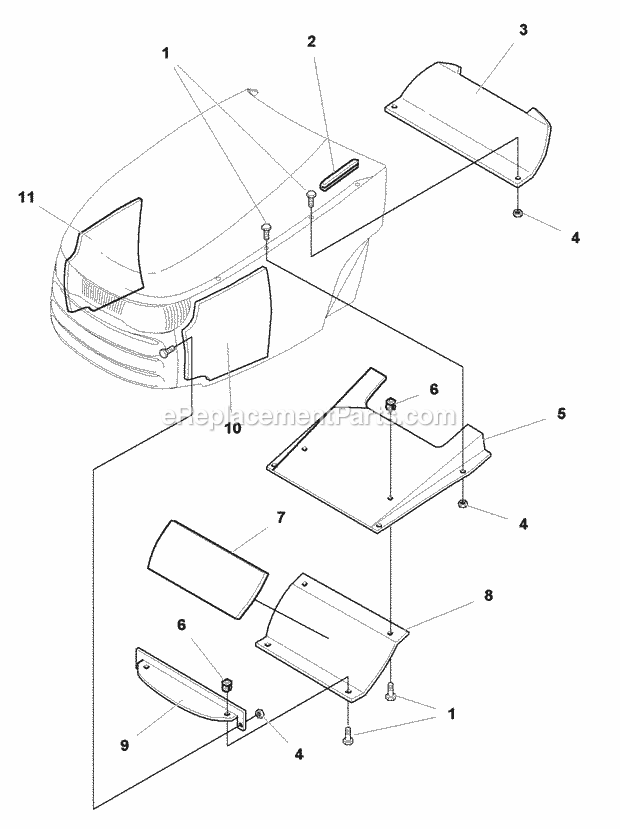 Simplicity 1692871 Legacy, 20Hp Lc Hydro Heat Shield Group (I985117) Diagram