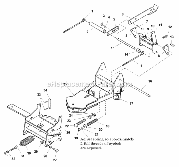 Simplicity 1692925 60 Inch Hydraulic Angling Dozer Blade Page B Diagram
