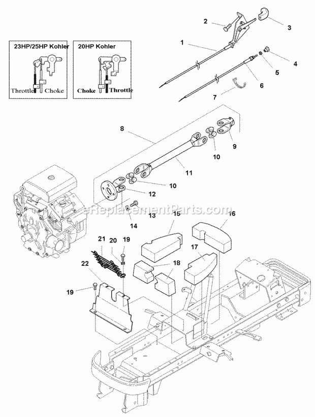 Simplicity 1693110 Legacy, 25Hp V-Twin And 60In M Drive Shaft Throttle Choke  Seal - Air Cooled Models (Ed985755) Diagram