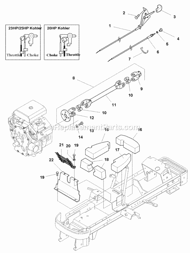 Simplicity 1693117 Legacy, 25Hp V-Twin And 60In M Drive Shaft Throttle Choke  Seal - Air Cooled Models (Ed985755) Diagram