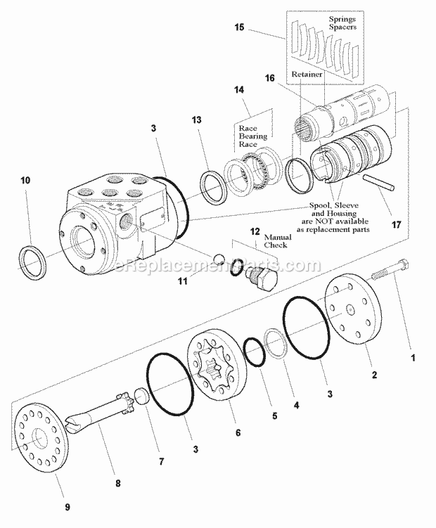 Simplicity 1693124 2020, 20Hp V-Twin Hydraulic Steering Unit - Service Parts (1716257) Diagram