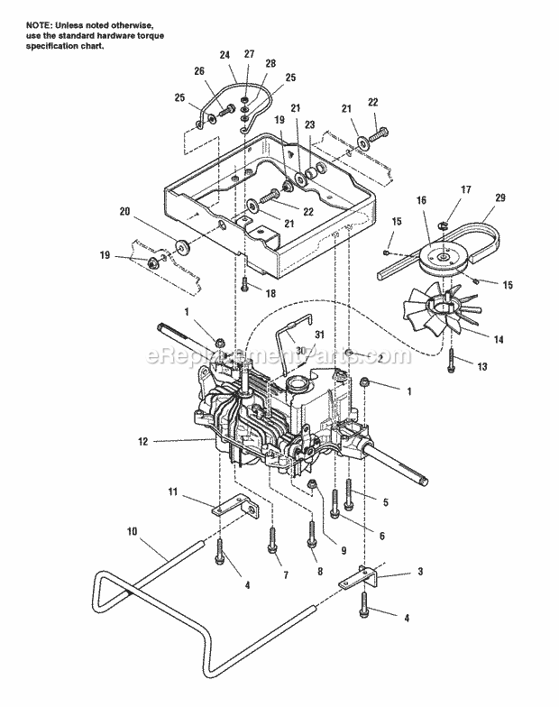 Simplicity 1693341 514H, 14Hp Hydro Transmission Belt  Carrier Group - Hydro Models Diagram