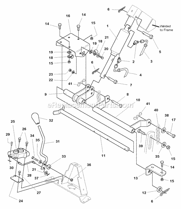 Simplicity 1693379 Landlord Dlx, 17Hp Lc Hydro Lift Mechanism Group - Hydraulic (985537) Diagram