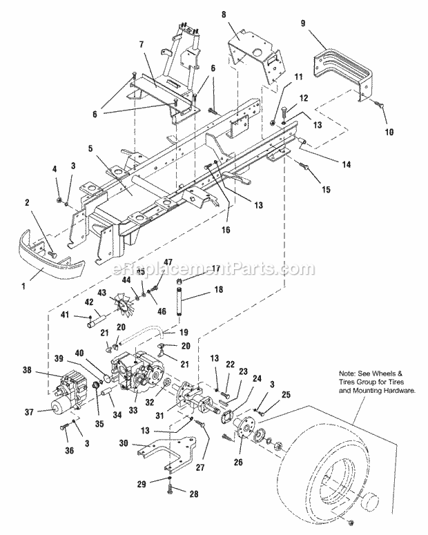 Simplicity 1693421 2924D, 24.5Hp Diesel And 48In Frame  Transaxle Group Diagram