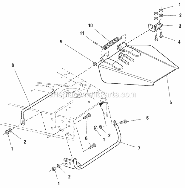 Simplicity 1693421 2924D, 24.5Hp Diesel And 48In 48 Mower Deck - Deflector  Stone Guard Group (985503) Diagram