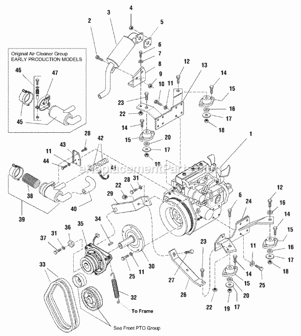 Simplicity 1693444 2924D, 24.5Hp Diesel And 60In Engine Group - 245Hp Diesel Diagram