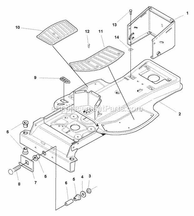 Simplicity 1693543 516H, 16Hp Hydro And 44In Mowe Frame Group (985589) Diagram