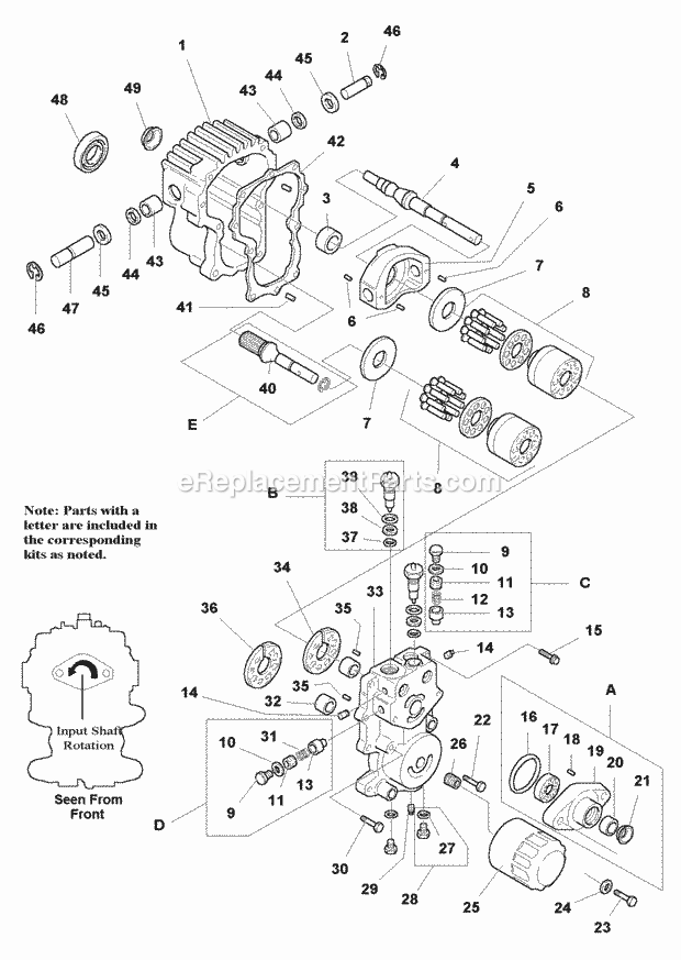 Simplicity 1693569 2925, 25Hp V Hydro Wadditional Hydrostatic Pump - Service Parts (1717052) Diagram
